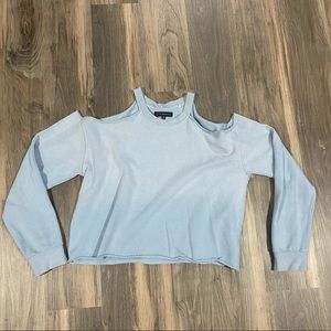 pacsun blue cutout sweatshirt